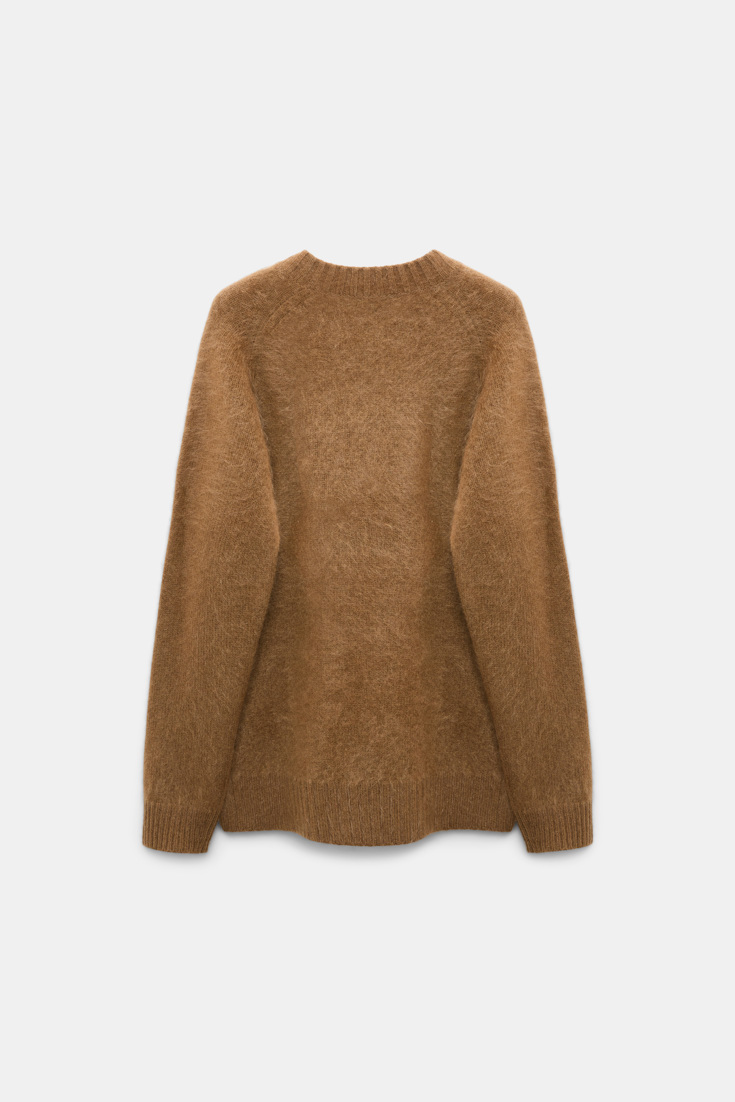 Dorothee Schumacher Pullover mit V-Ausschnitt aus Merino und Kaschmir porcini