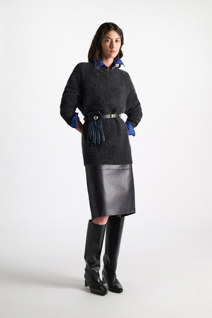 Dorothee Schumacher Merino-cashmere V-neck pullover anthra melange