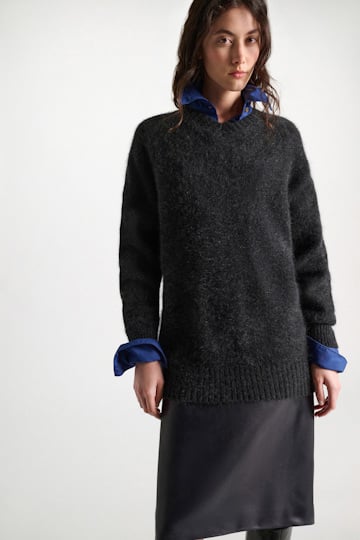 Dorothee Schumacher Merino-cashmere V-neck pullover anthra melange