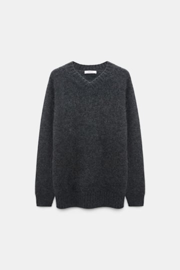 Dorothee Schumacher Merino-cashmere V-neck pullover anthra melange