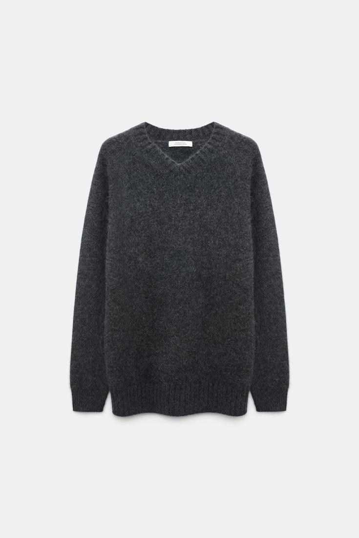 Dorothee Schumacher Merino-cashmere V-neck pullover anthra melange