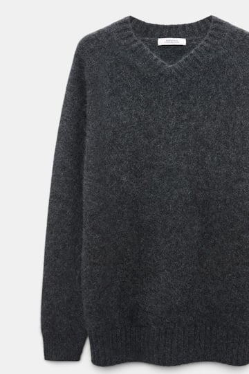 Dorothee Schumacher Merino-cashmere V-neck pullover anthra melange