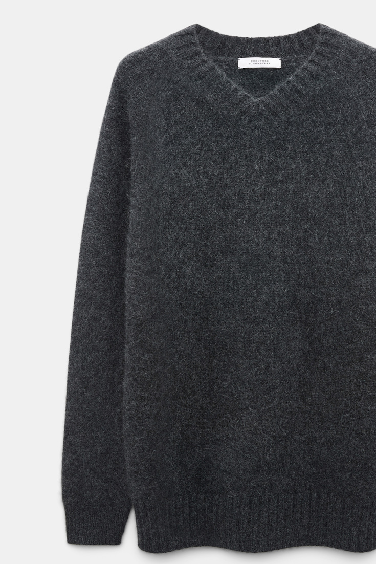 Dorothee Schumacher Merino-cashmere V-neck pullover anthra melange