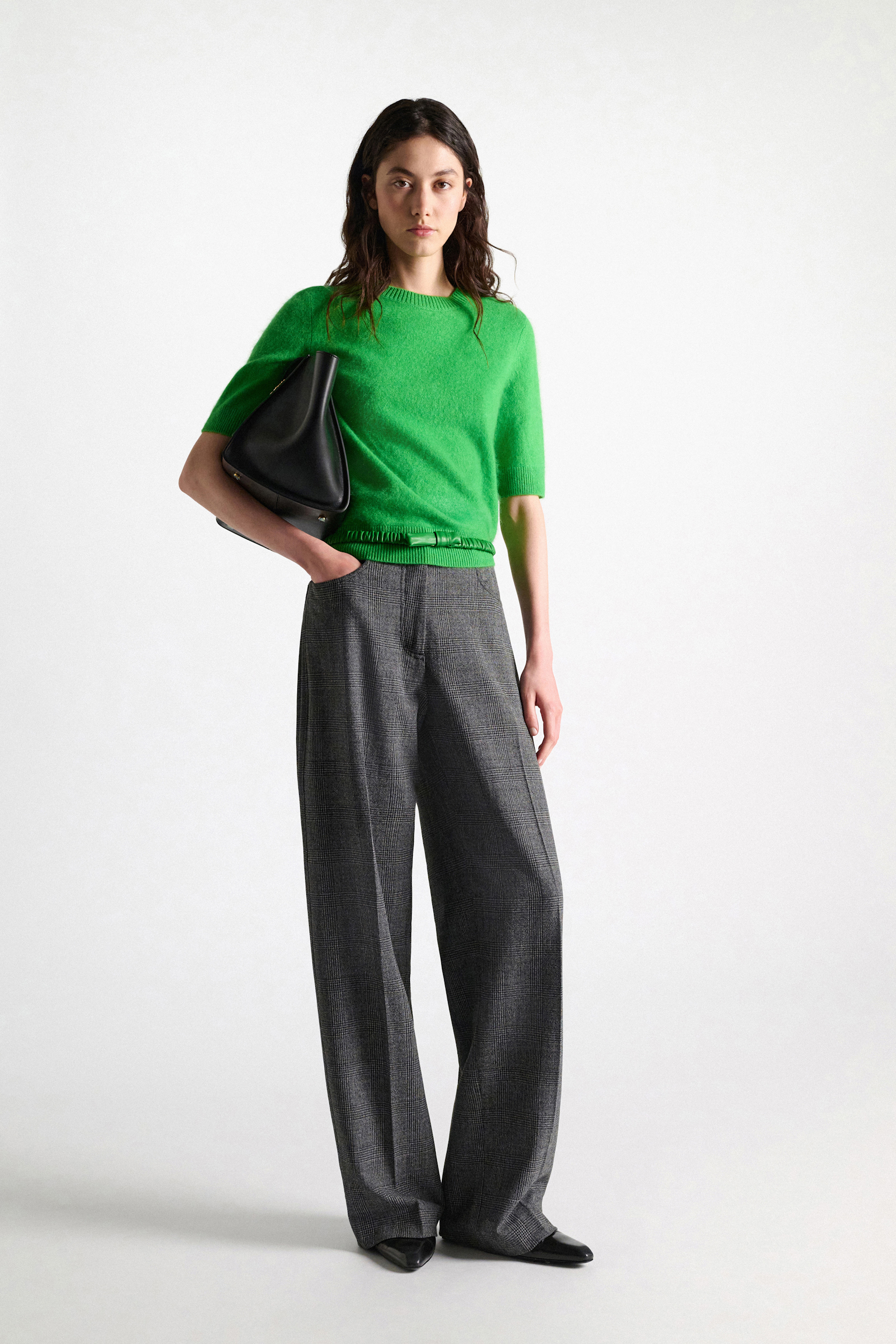 Dorothee Schumacher Merino-cashmere half sleeve pullover wasabi