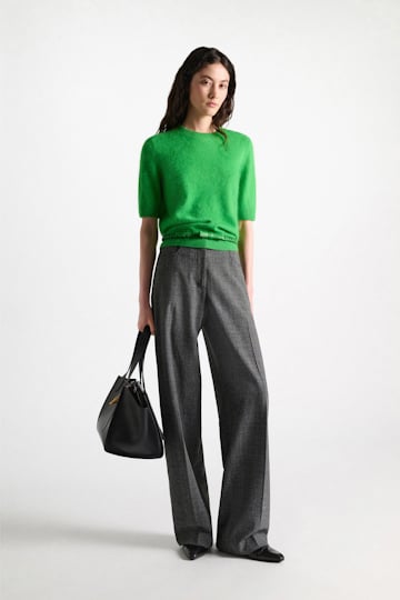 Dorothee Schumacher Merino-cashmere half sleeve pullover wasabi