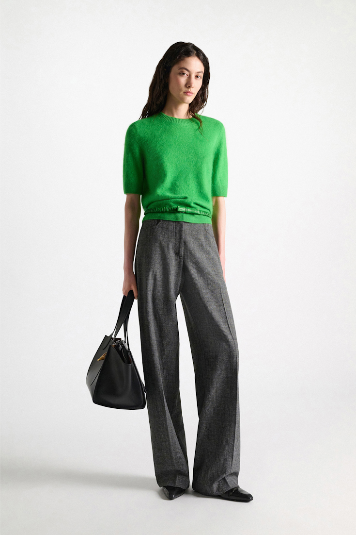 Dorothee Schumacher Merino-cashmere half sleeve pullover wasabi