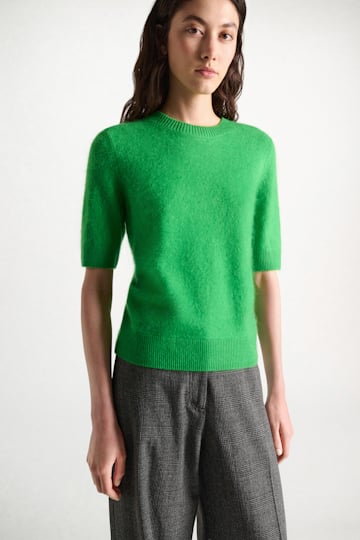 Dorothee Schumacher Merino-cashmere half sleeve pullover wasabi