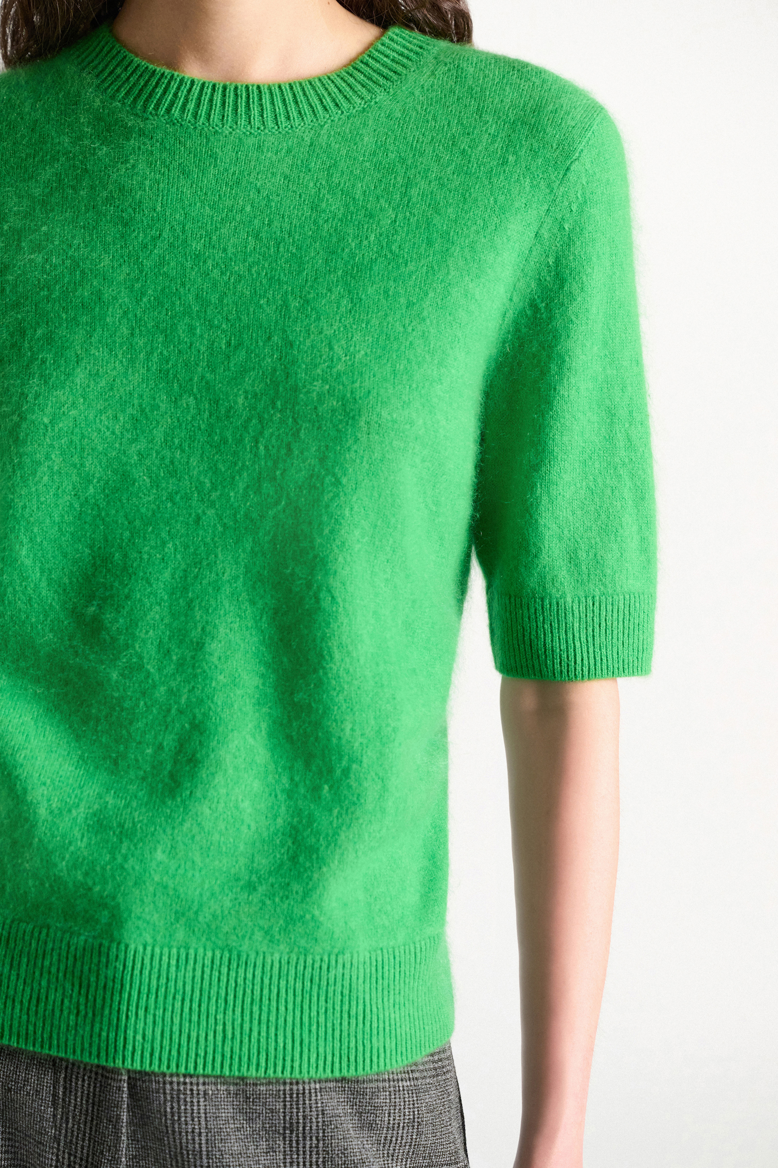 Dorothee Schumacher Merino-cashmere half sleeve pullover wasabi