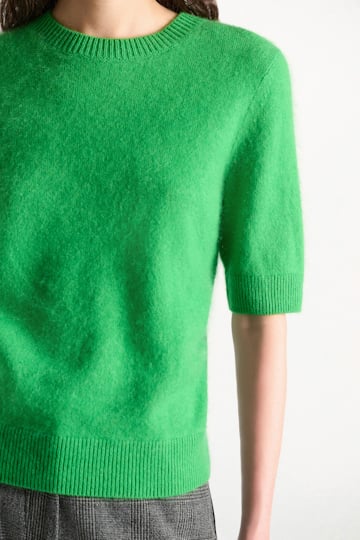 Dorothee Schumacher Merino-cashmere half sleeve pullover wasabi