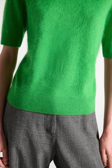 Dorothee Schumacher Merino-cashmere half sleeve pullover wasabi