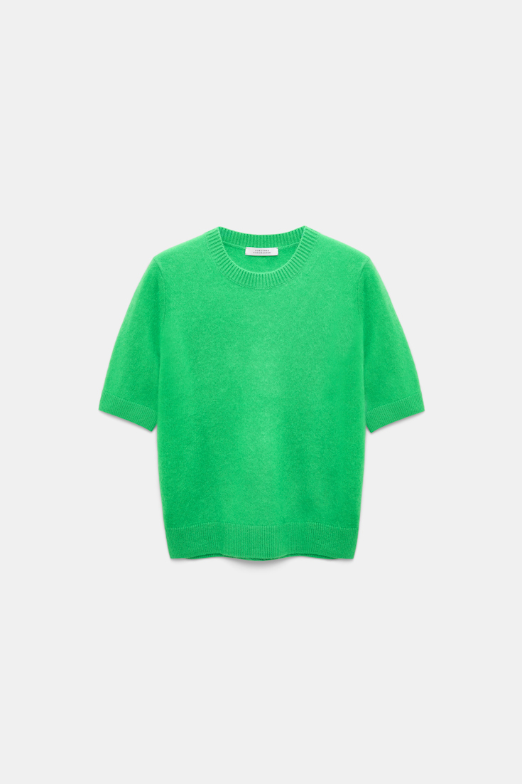 Dorothee Schumacher Merino-cashmere half sleeve pullover wasabi