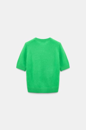 Dorothee Schumacher Merino-cashmere half sleeve pullover wasabi