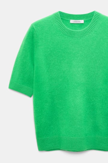 Dorothee Schumacher Merino-cashmere half sleeve pullover wasabi