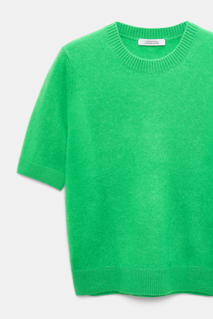 Dorothee Schumacher Merino-cashmere half sleeve pullover wasabi