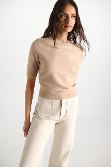 Dorothee Schumacher Pullover mit kurzen Ärmeln aus Merino und Kaschmir make up