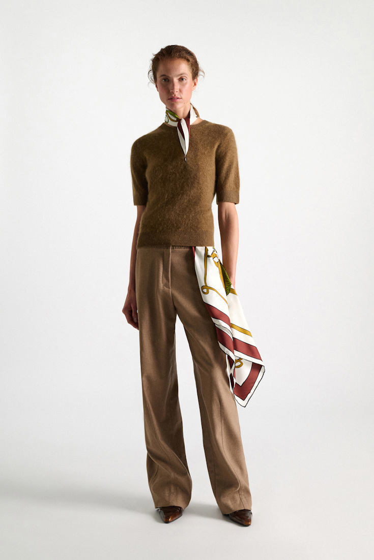 Dorothee Schumacher Merino-cashmere half sleeve pullover porcini