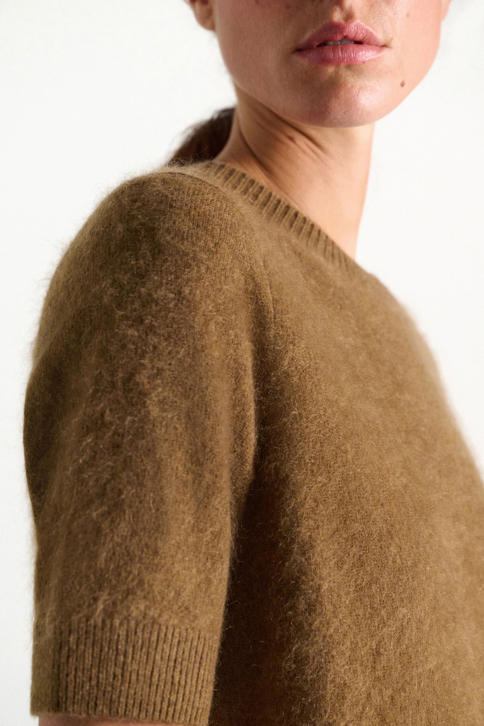 Dorothee Schumacher Merino-cashmere half sleeve pullover porcini