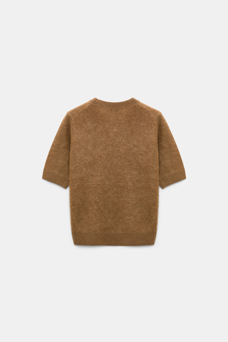 Dorothee Schumacher Merino-cashmere half sleeve pullover porcini
