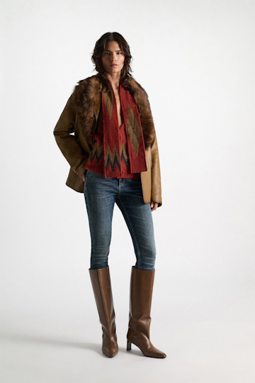 Dorothee Schumacher Schal mit Argyle-Muster aus Merino und Kaschmir argyle brick