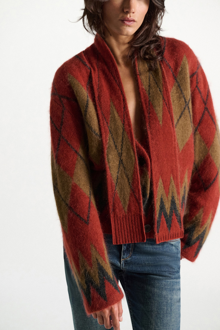 Dorothee Schumacher Schal mit Argyle-Muster aus Merino und Kaschmir argyle brick