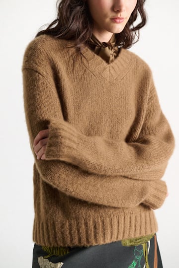 Dorothee Schumacher Cashmere V-neck pullover porcini