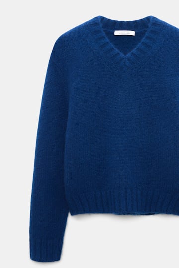 Dorothee Schumacher Pullover mit V-Ausschnitt aus Kaschmir ocean blue