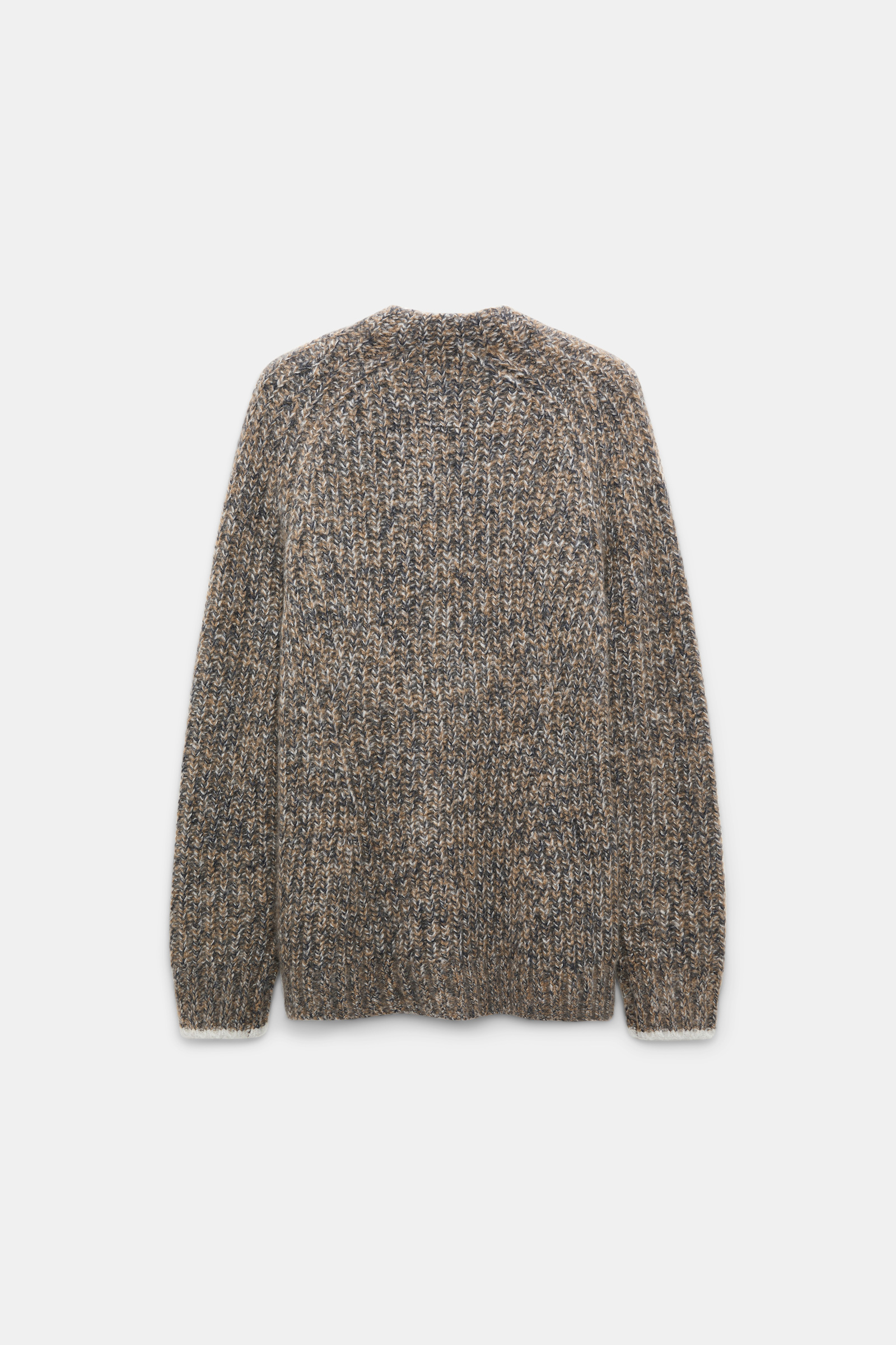 Dorothee Schumacher Rib knit cashmere pullover mist-walnut-black mouline