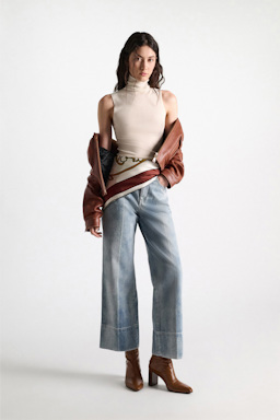 Dorothee Schumacher Sleeveless turtleneck in extra fine Merino camellia white