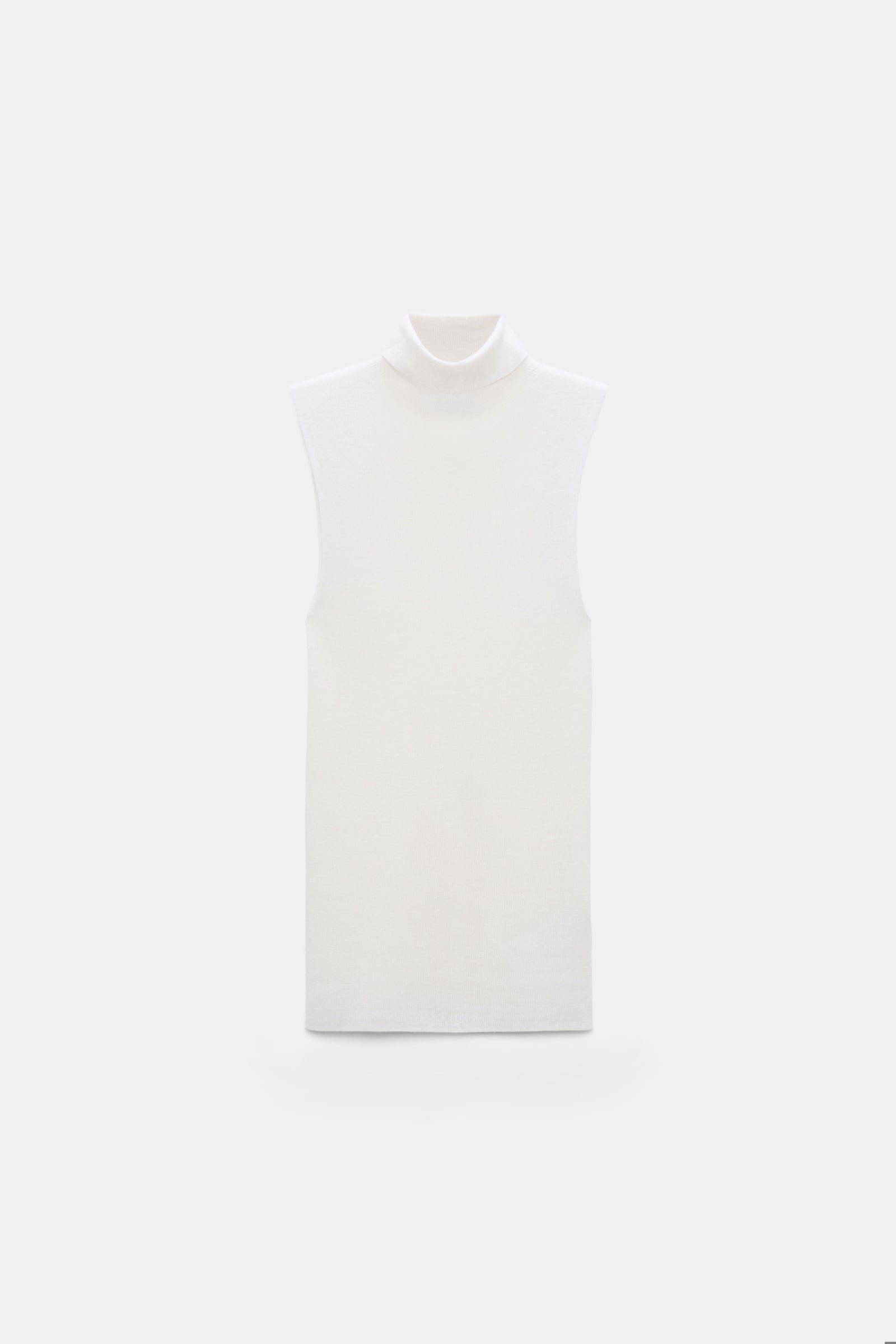 Dorothee Schumacher Sleeveless turtleneck in extra fine Merino camellia white