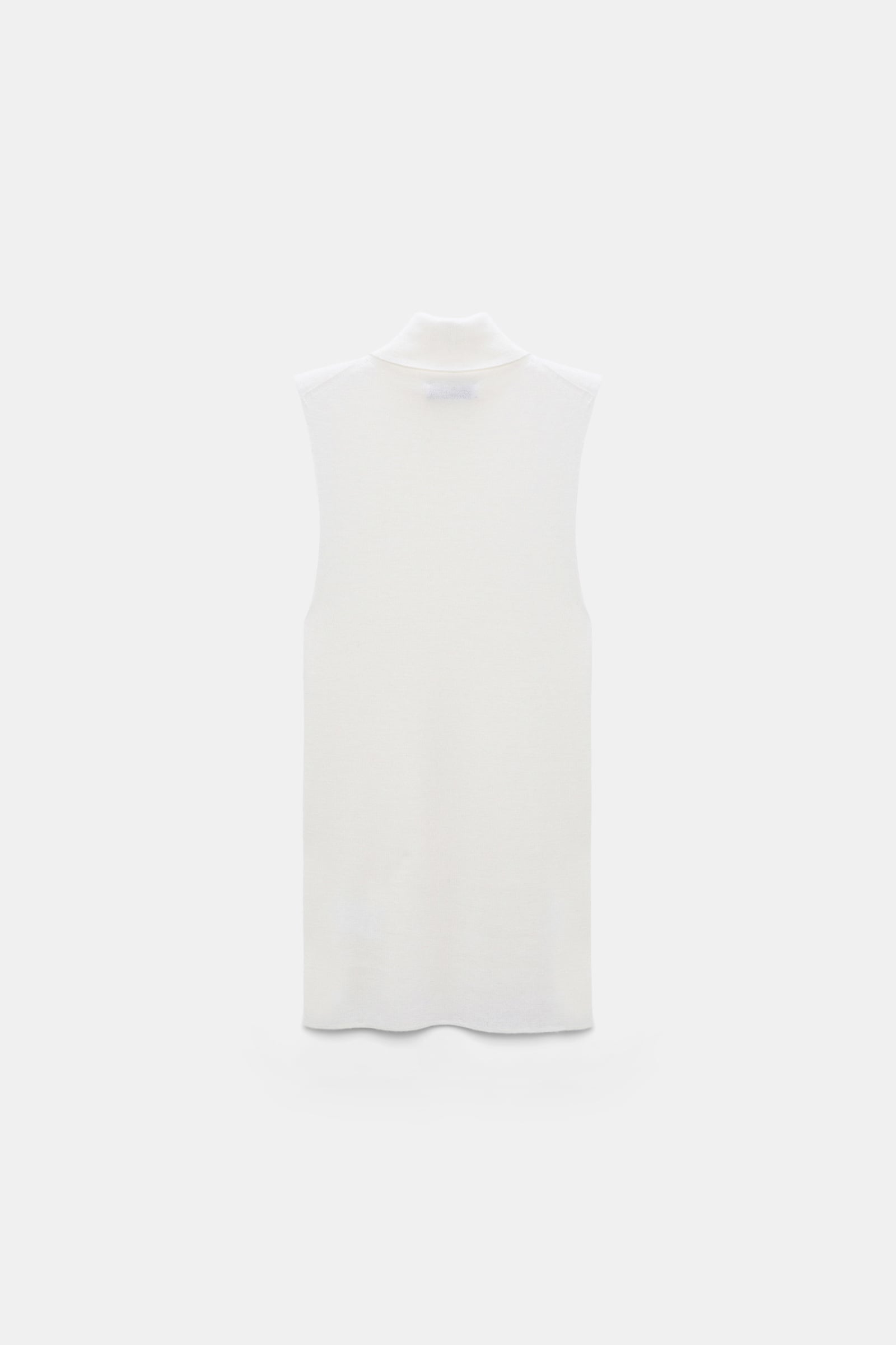 Dorothee Schumacher Sleeveless turtleneck in extra fine Merino camellia white
