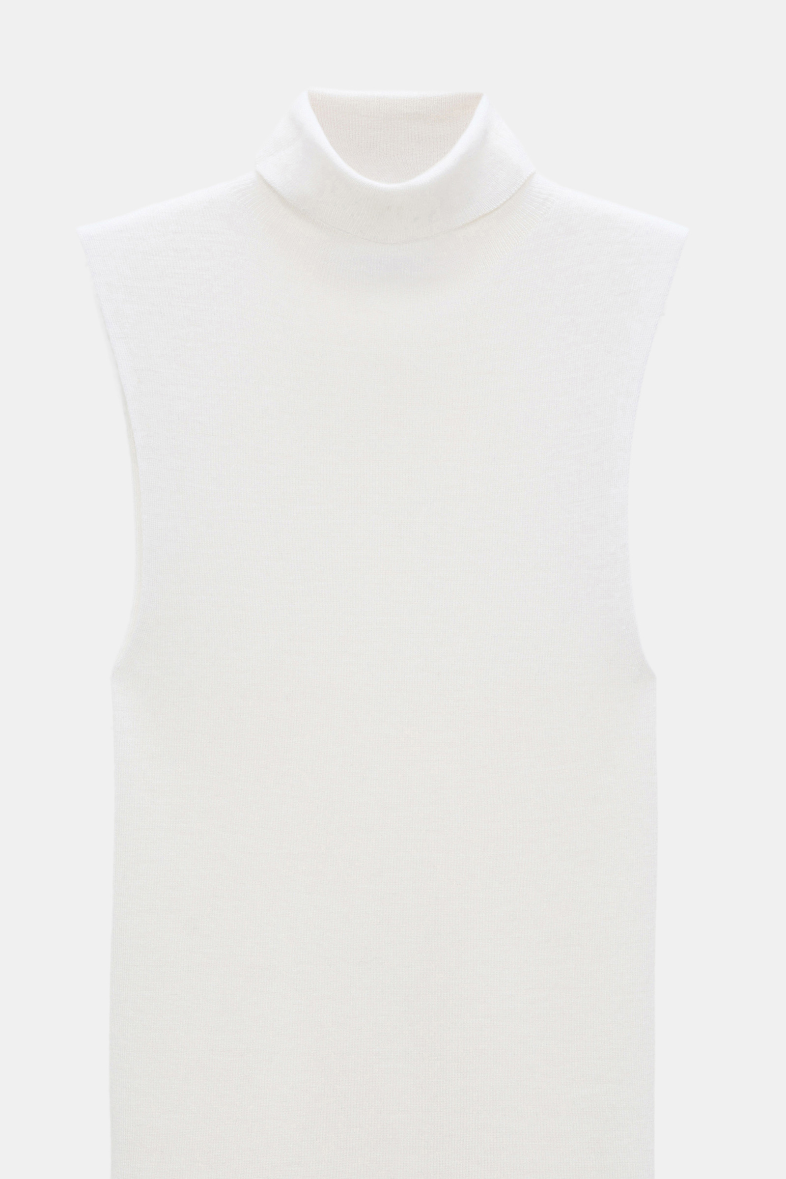 Dorothee Schumacher Sleeveless turtleneck in extra fine Merino camellia white