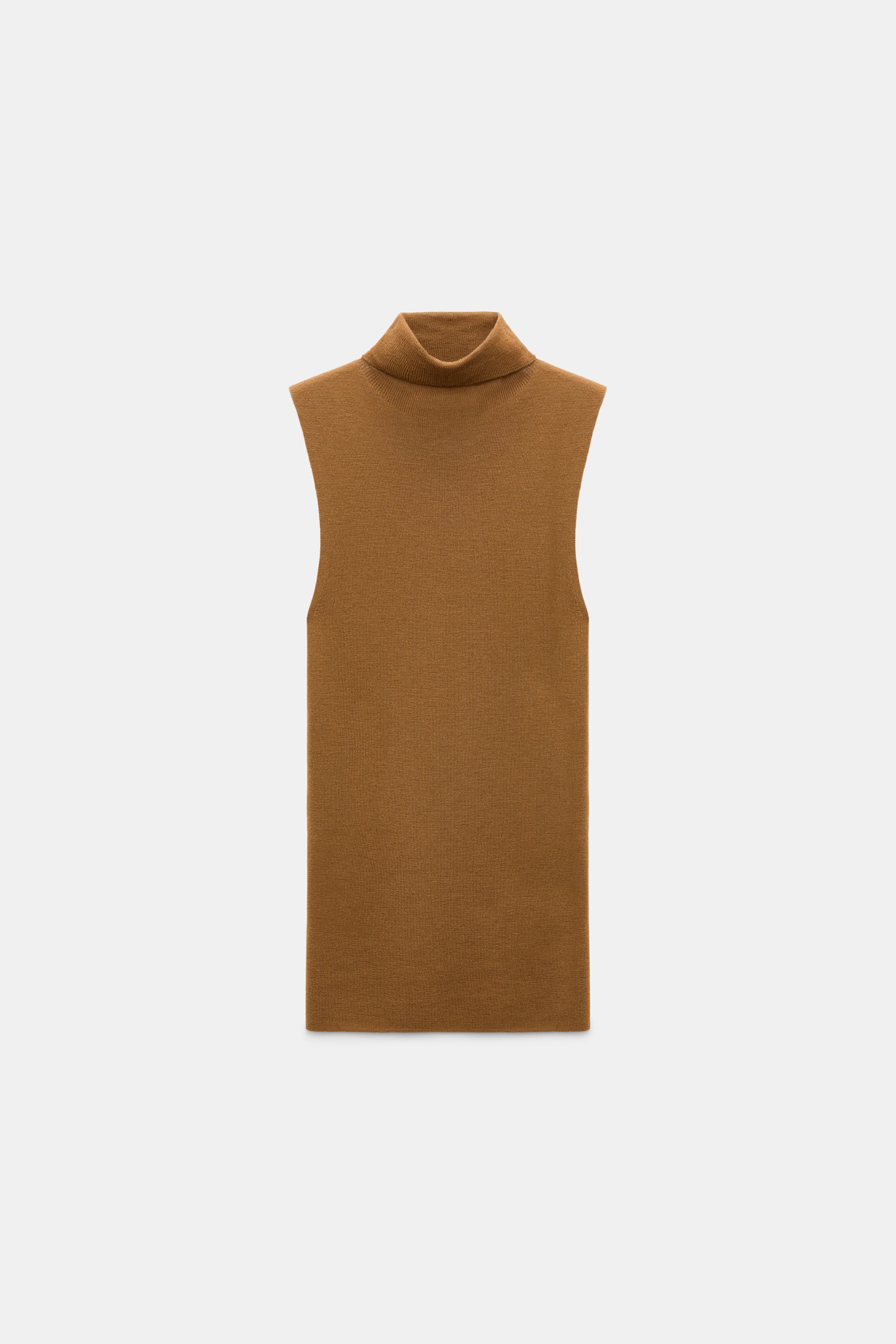 Dorothee Schumacher Sleeveless turtleneck in extra fine Merino saffron