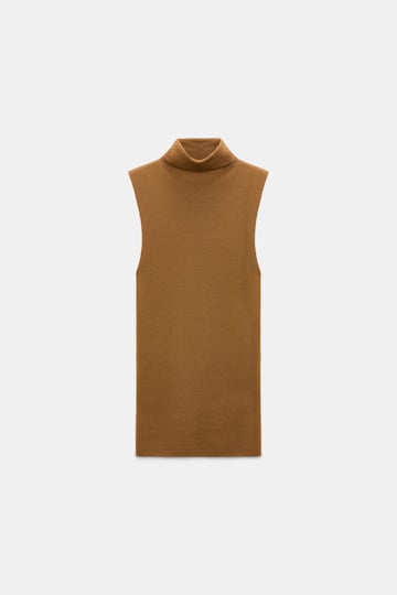 Dorothee Schumacher Sleeveless turtleneck in extra fine Merino saffron