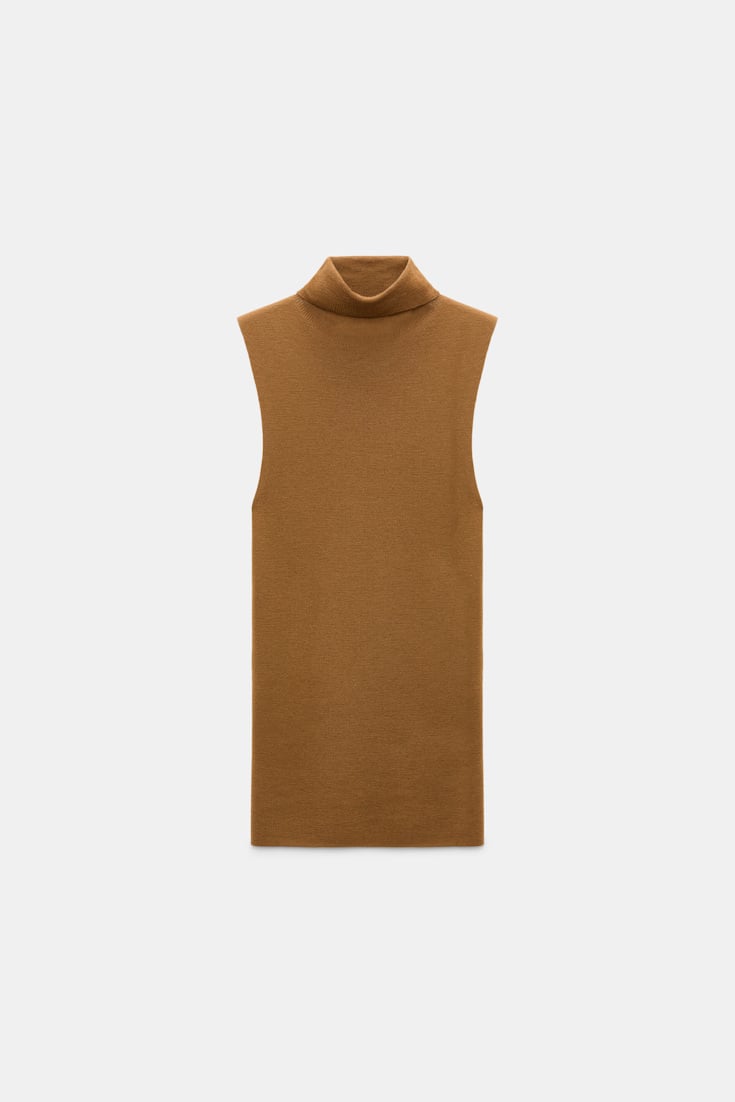 Dorothee Schumacher Sleeveless turtleneck in extra fine Merino saffron