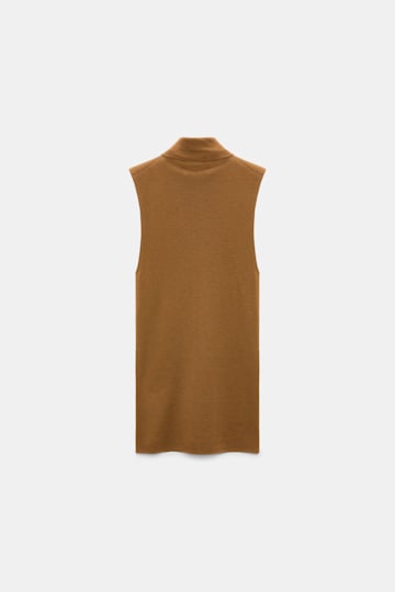 Dorothee Schumacher Sleeveless turtleneck in extra fine Merino saffron