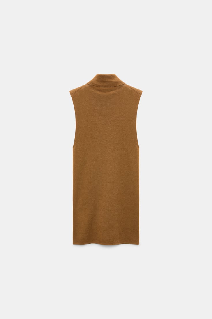Dorothee Schumacher Sleeveless turtleneck in extra fine Merino saffron