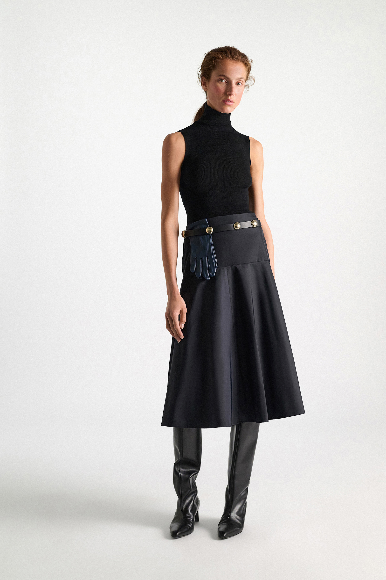Dorothee Schumacher Sleeveless turtleneck in extra fine Merino black