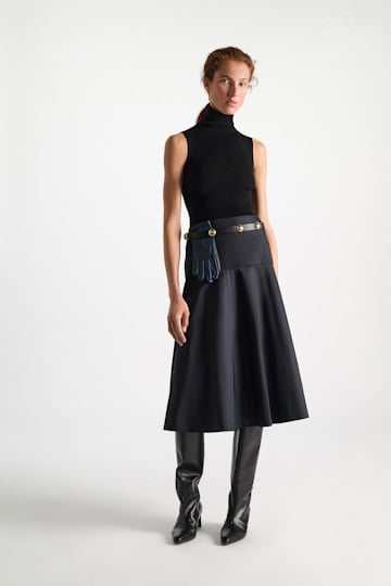 Dorothee Schumacher Sleeveless turtleneck in extra fine Merino black