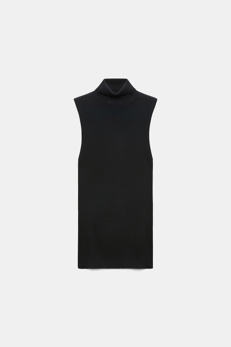 Dorothee Schumacher Sleeveless turtleneck in extra fine Merino black