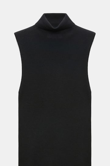 Dorothee Schumacher Sleeveless turtleneck in extra fine Merino black