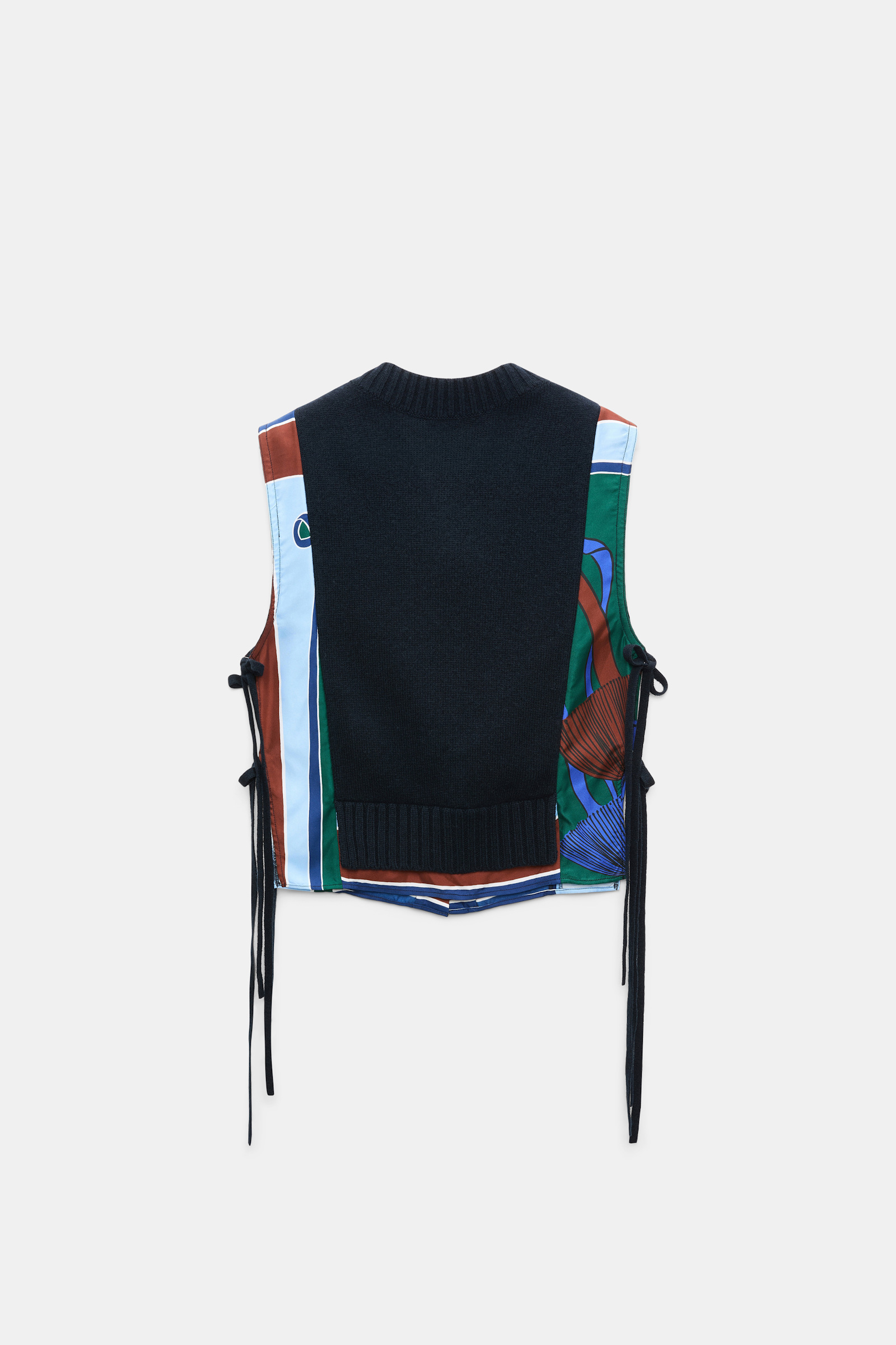 Dorothee Schumacher Gilet mit V-Ausschnitt aus Merino und Kaschmir colorful ribbon scarf