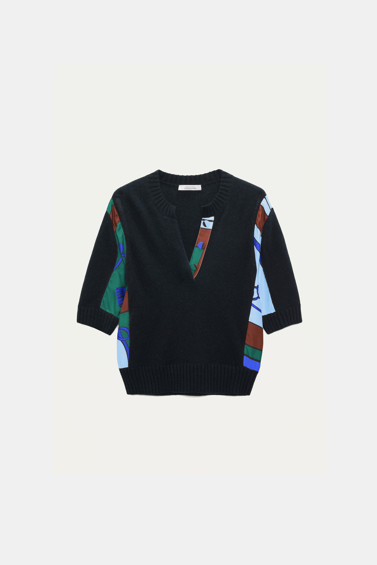 Dorothee Schumacher Pullover mit halbem Arm aus Merino und Kaschmir colorful ribbon scarf