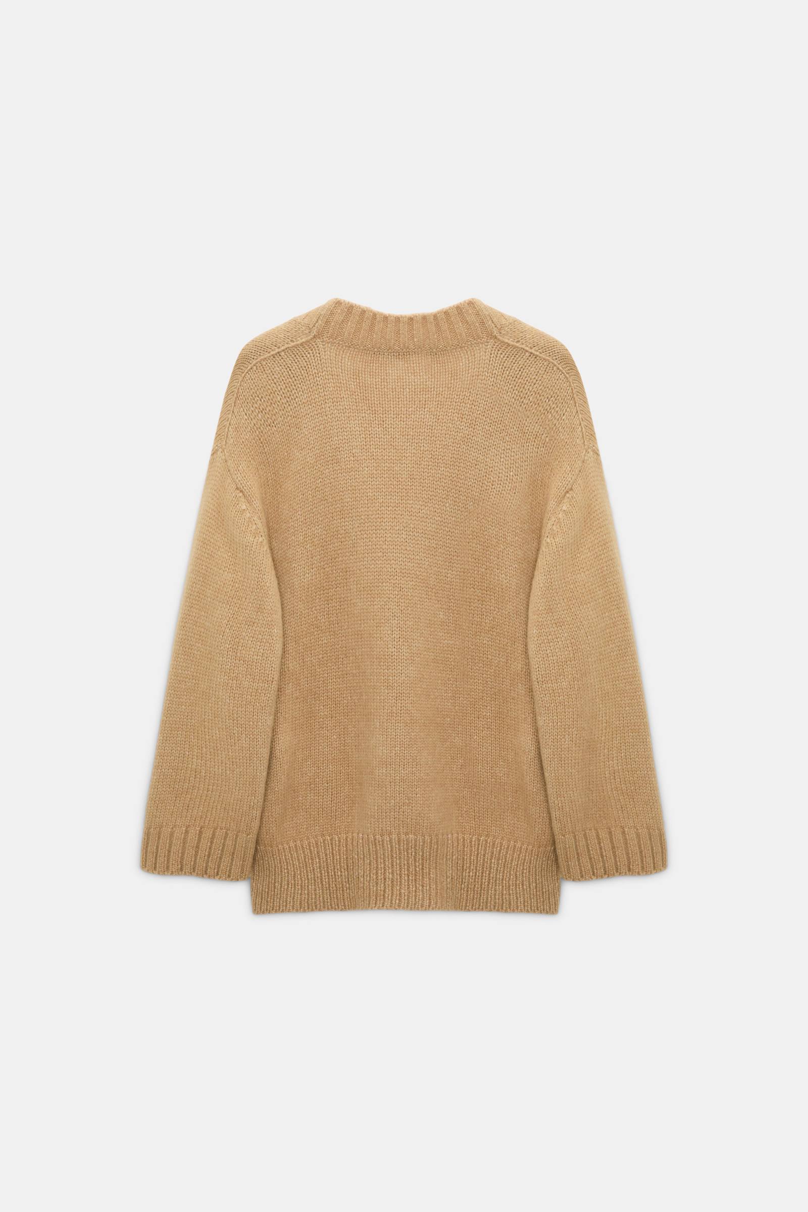 Dorothee Schumacher V-neck cardigan in Merino wool blend with baby alpaca champignon