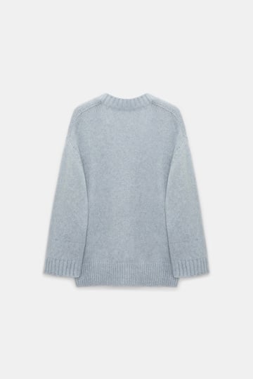 Dorothee Schumacher Cardigan mit V-Ausschnitt aus Merinowollmischung mit Baby Alpaka winter blue