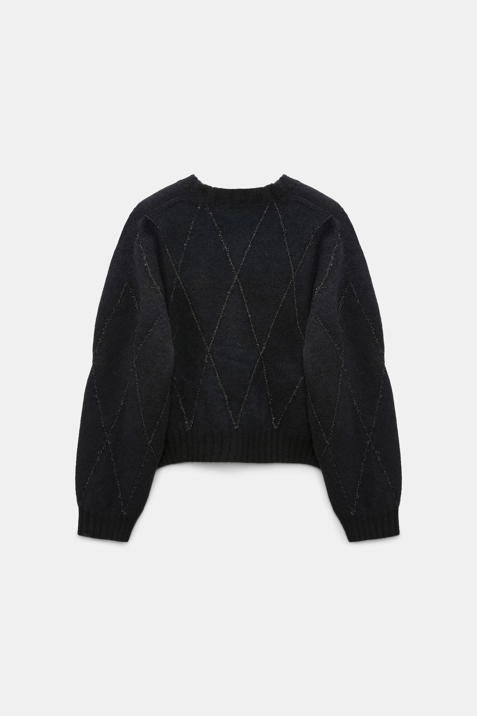 Dorothee Schumacher V-neck pullover with argyle embroidery black
