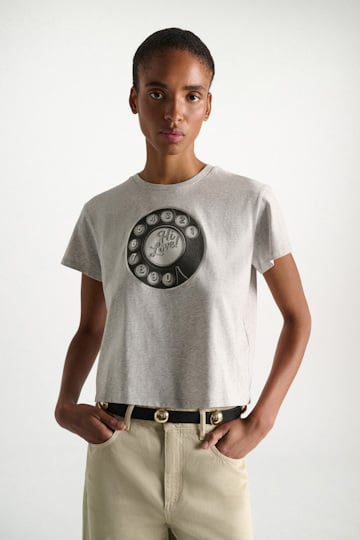 Dorothee Schumacher HI LOVE print T-shirt oyster grey