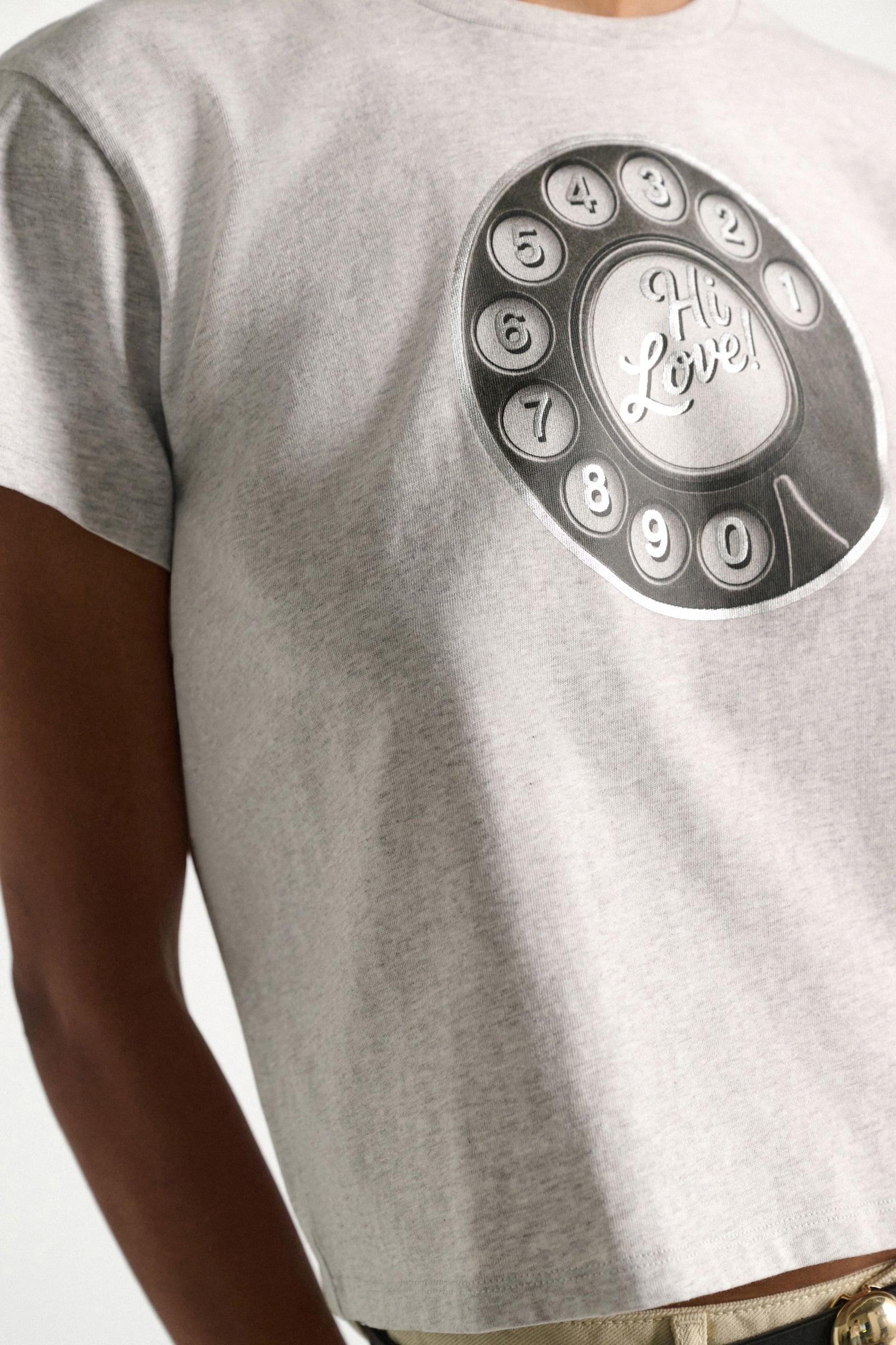 Dorothee Schumacher HI LOVE print T-shirt oyster grey