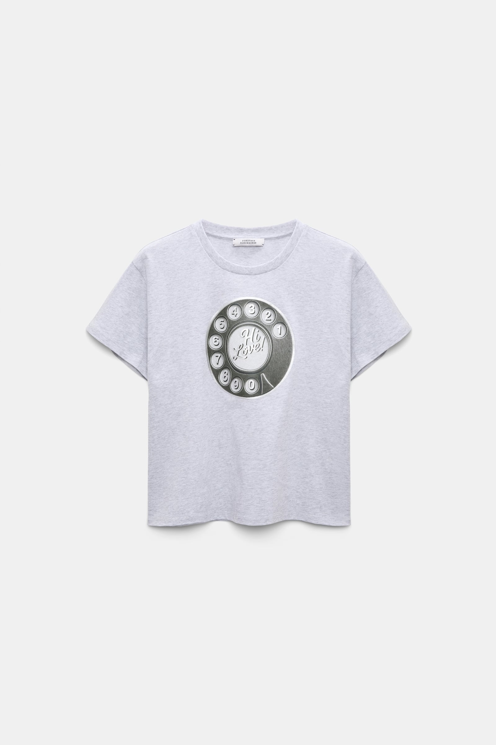 Dorothee Schumacher HI LOVE print T-shirt oyster grey
