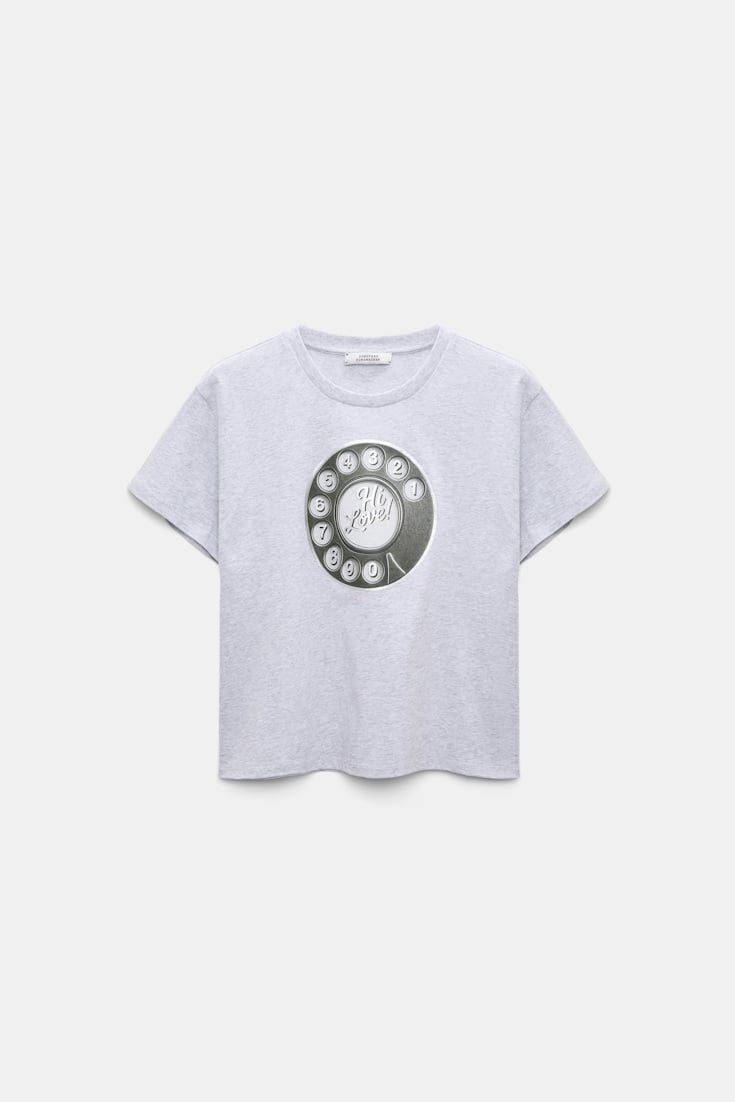 Dorothee Schumacher HI LOVE print T-shirt oyster grey