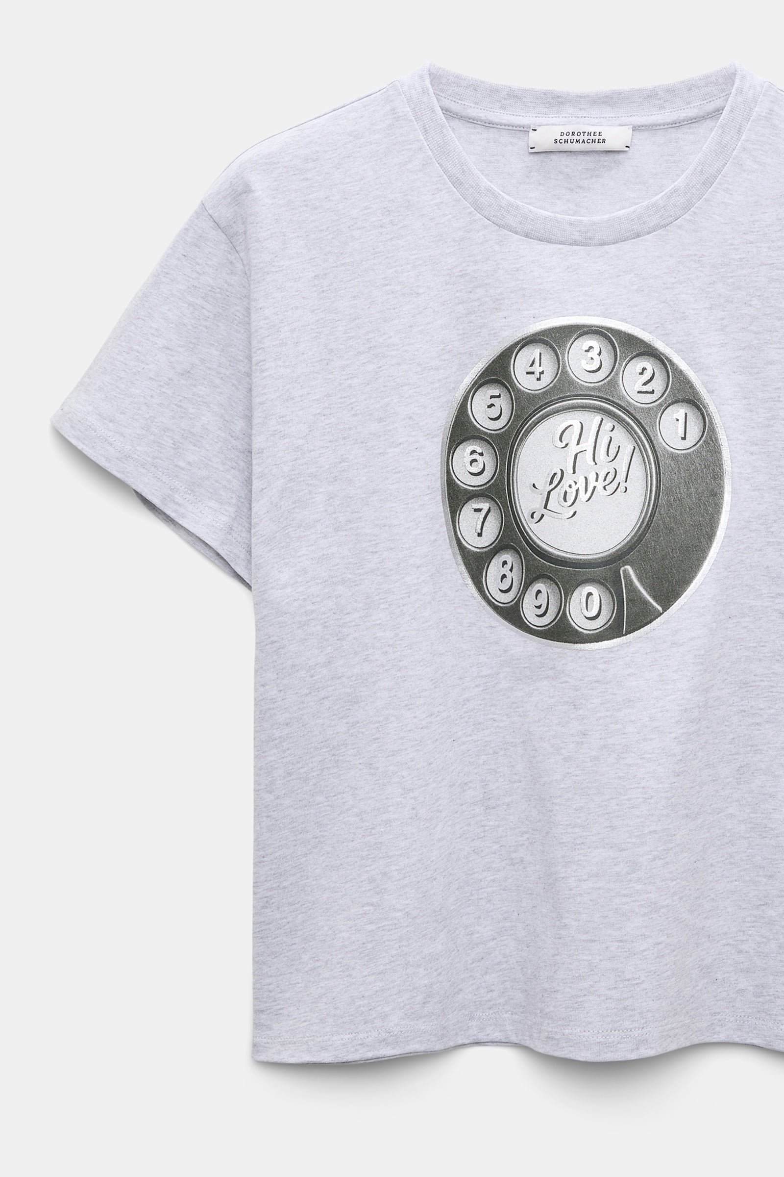 Dorothee Schumacher HI LOVE print T-shirt oyster grey